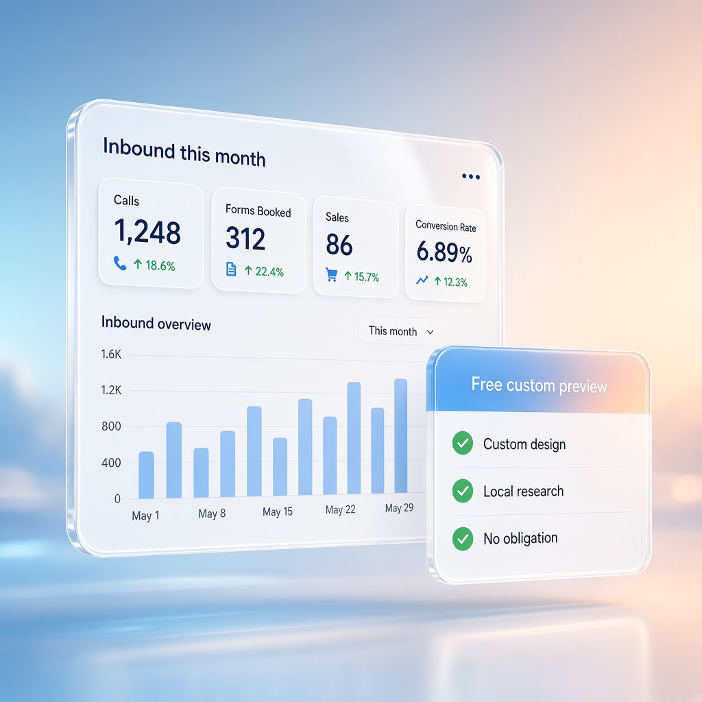 Inbound leads dashboard and free custom preview card