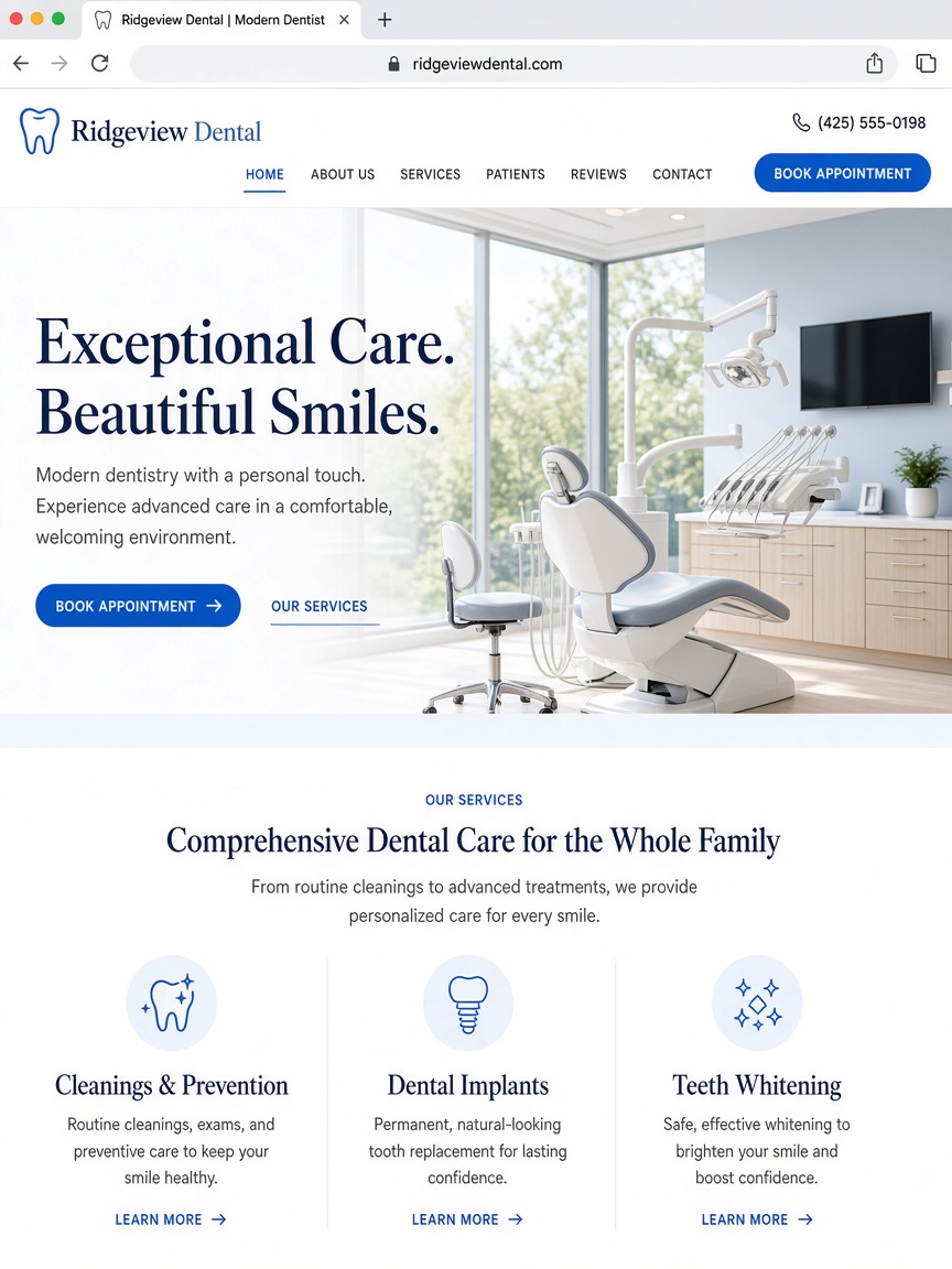 Ridgeview Dental website